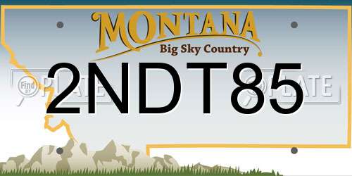 2NDT85 Montana License Plate