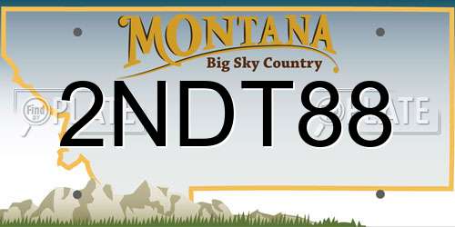 2NDT88 Montana License Plate