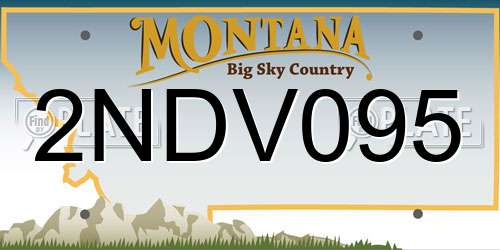 2NDV095 Montana License Plate