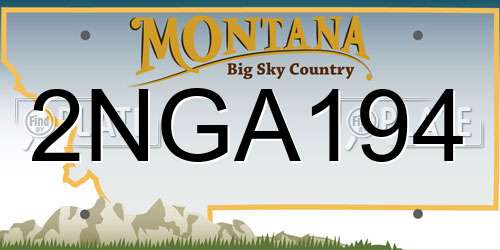2NGA194 Montana License Plate