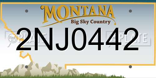 2NJ0442 Montana License Plate