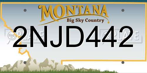 2NJD442 Montana License Plate