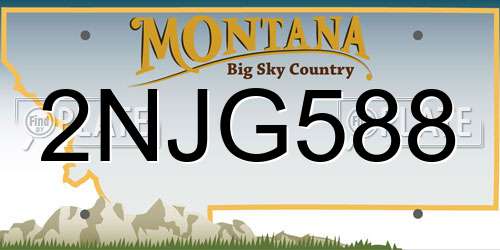 2NJG588 Montana License Plate
