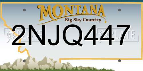 2NJQ447 Montana License Plate