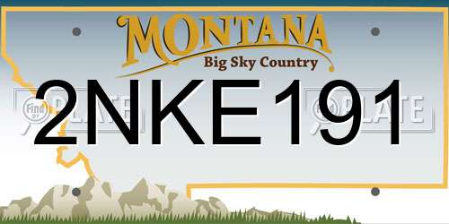 2NKE191 Montana License Plate