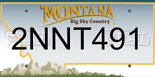 2NNT491 Montana License Plate