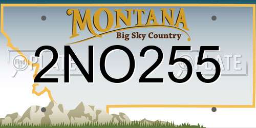 2NO255 Montana License Plate