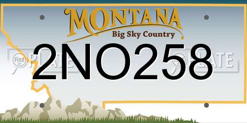 2NO258 Montana License Plate