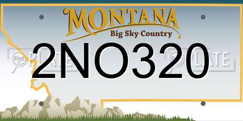 2NO320 Montana License Plate