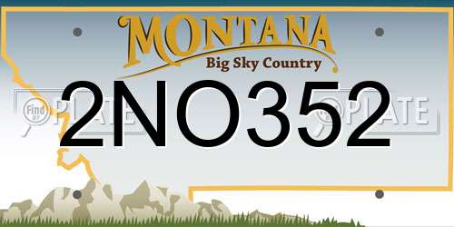 2NO352 Montana License Plate