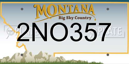 2NO357 Montana License Plate