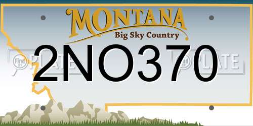 2NO370 Montana License Plate