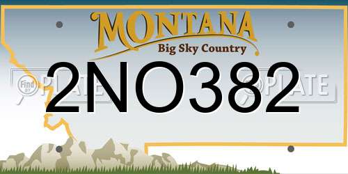 2NO382 Montana License Plate