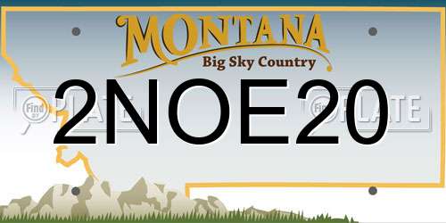 2NOE20 Montana License Plate