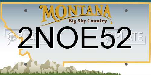 2NOE52 Montana License Plate
