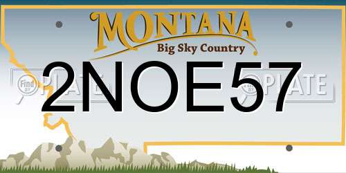 2NOE57 Montana License Plate