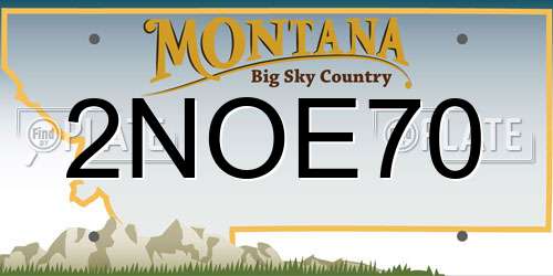 2NOE70 Montana License Plate