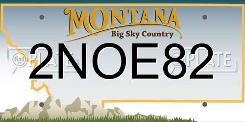 2NOE82 Montana License Plate