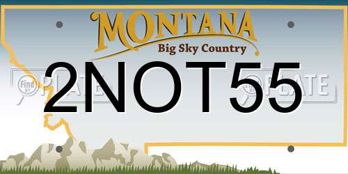 2NOT55 Montana License Plate