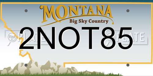 2NOT85 Montana License Plate