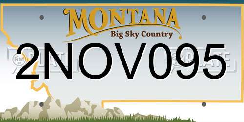 2NOV095 Montana License Plate