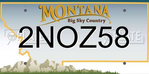 2NOZ58 Montana License Plate