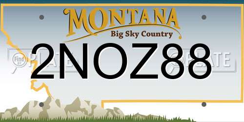 2NOZ88 Montana License Plate