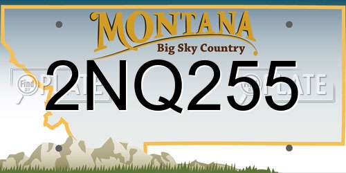2NQ255 Montana License Plate