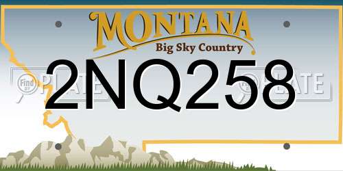 2NQ258 Montana License Plate