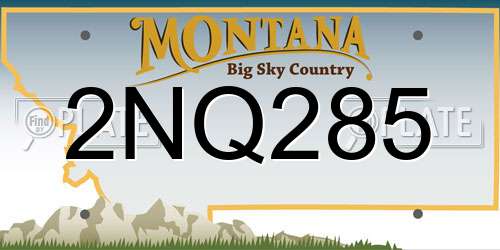 2NQ285 Montana License Plate