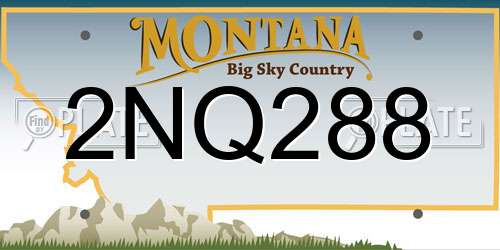 2NQ288 Montana License Plate