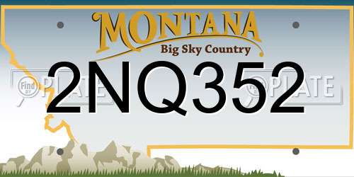 2NQ352 Montana License Plate