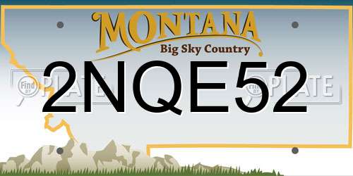 2NQE52 Montana License Plate