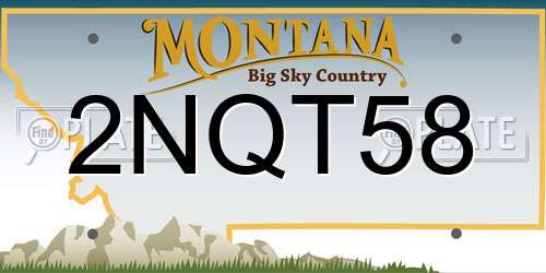 2NQT58 Montana License Plate