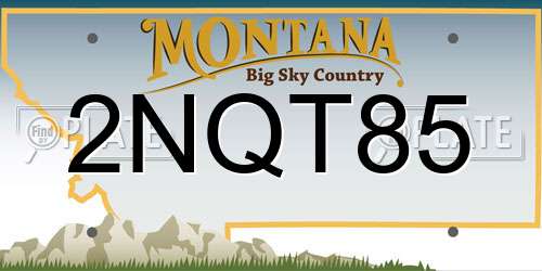 2NQT85 Montana License Plate