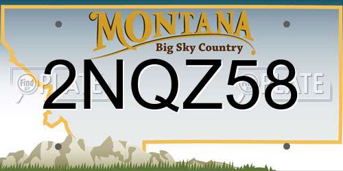 2NQZ58 Montana License Plate