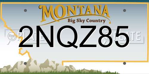 2NQZ85 Montana License Plate