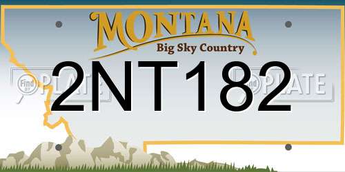 2NT182 Montana License Plate