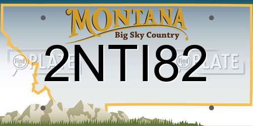 2NTI82 Montana License Plate