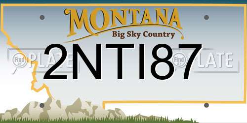 2NTI87 Montana License Plate