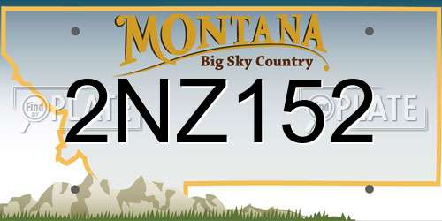 2NZ152 Montana License Plate