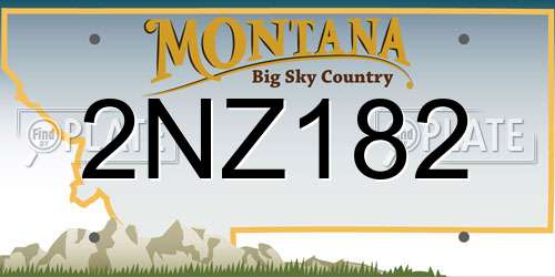 2NZ182 Montana License Plate