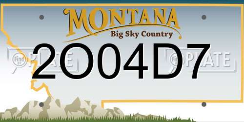 2O04D7 Montana License Plate