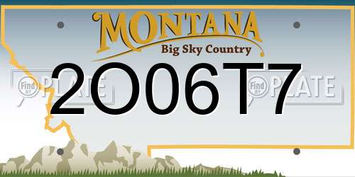 2O06T7 Montana License Plate