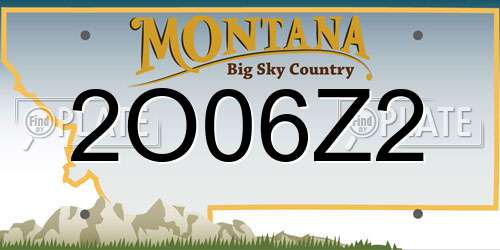 2O06Z2 Montana License Plate