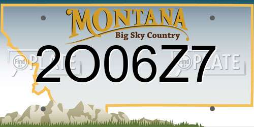 2O06Z7 Montana License Plate