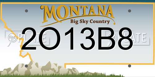 2O13B8 Montana License Plate