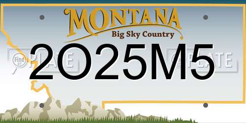 2O25M5 Montana License Plate