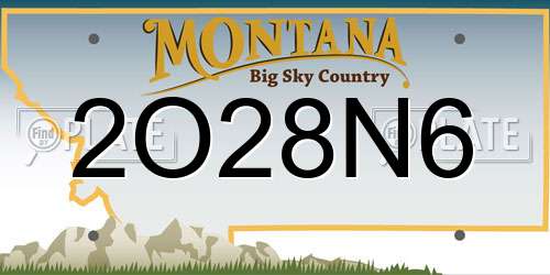 2O28N6 Montana License Plate