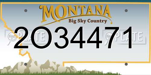 2O34471 Montana License Plate